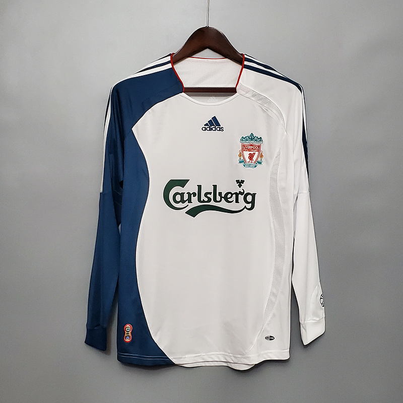 AAA Quality Liverpool 06/07 Away White Long Soccer Jersey